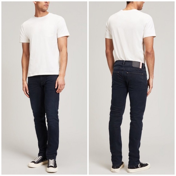 Acne Studious Bla Konst Floragatan 13 Slim Straight Fit Jeans Max Blue Black - Picture 9 of 9